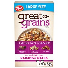 Great Grains Raisins Dates and Pecans Breakfast Cereal, 16 Ounce Pack of 1