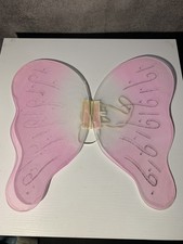 Girls Butterfly Fairy Angel Wings Pink White Glitter Fancy Dress Wings