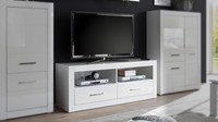 Tv Board Weiß Hochglanz Lowboard Unterschrank Fernsehschrank Kommode Bianco 150
