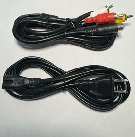 Sega Saturn 10 Pin AV + AC Cable Power Cord RCA Console System Hookups Bundle