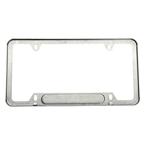 Porsche License Plate Frame Brushed Stainless Steel Silver Metal 4 Hole  - Imagen 6 de 14