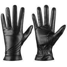 Winter Leather Gloves for Women, Warm Touchscreen Driving Texting Cashmere Li