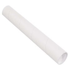 PARTNERS BRAND P3020W Mailing Tubes with Caps, 3" x 20", White, PK24