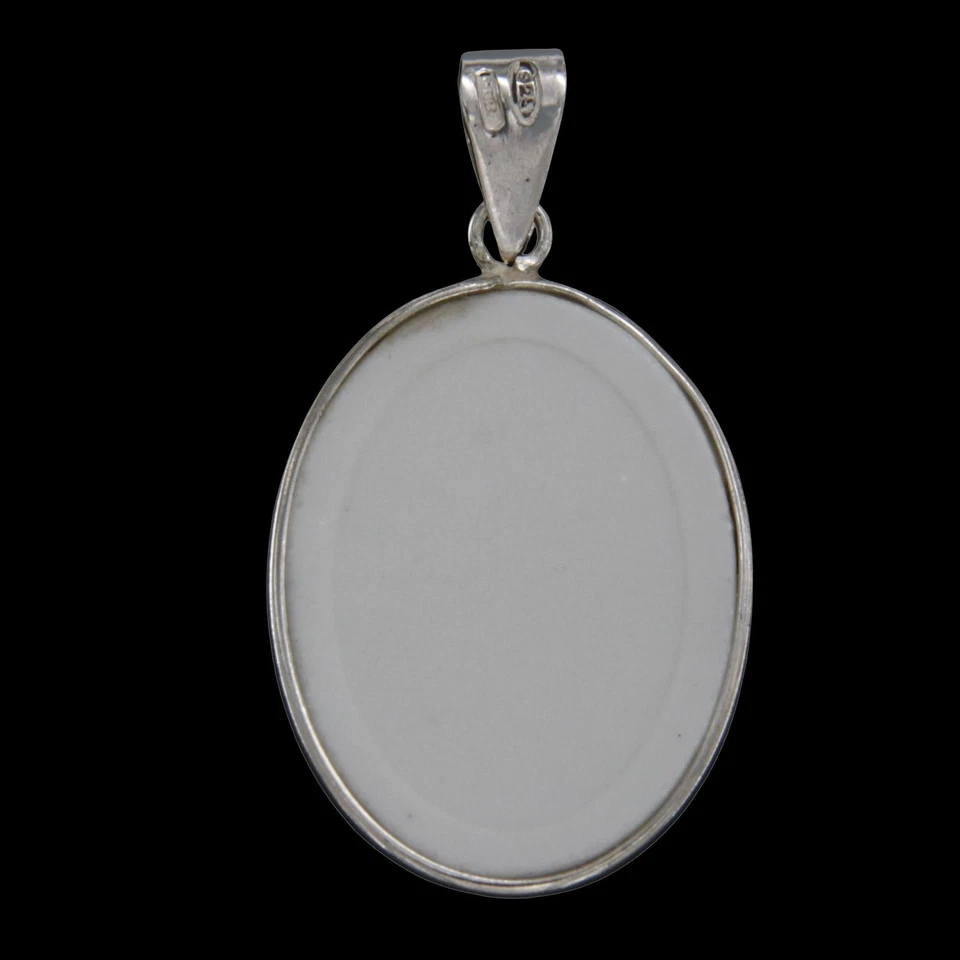 Ciondolo in Argento 925 Sacro Cuore Volto di Gesù Cristo Pendente Medaglia Gesu - Immagine 3 di 4