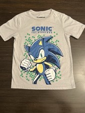 Mad Engine SEGA Sonic The Hedgehog Boy's Graphic Print Gray T Shirt Sz XS 4/5