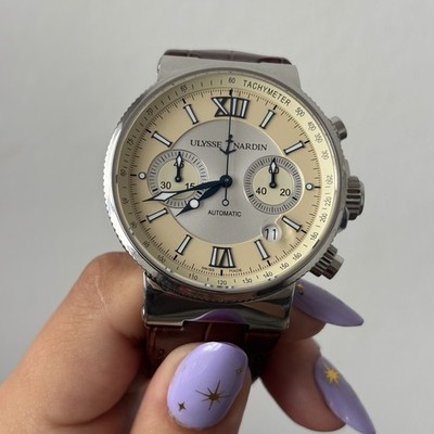 Ulysse Nardin Maxi Marine Chronograph 353-66 41mm Ivory Dial - full set