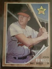 Topps 1962 Topps John Powell Baltimore Orioles #99 Rookie Baseball Card. rookie card picture