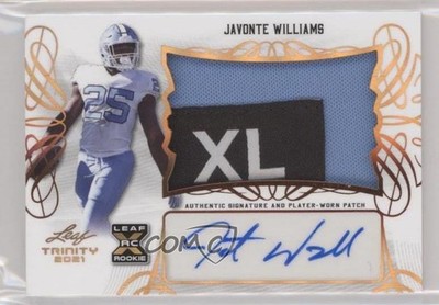 2021 Leaf Trinity Patch Javonte Williams #PA-JW2 RPA Rookie Patch Auto RC 0o4t