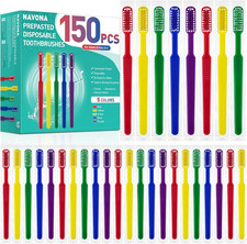 Navona 150 PCS Prepasted Disposable Toothbrushes with Toothpaste, Premium Bulk T