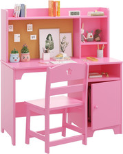 Kids Desk Chair Set with Storage for Study Room Bedroom Use