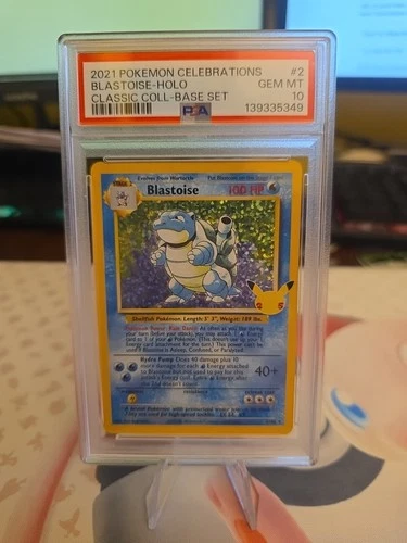Pokémon TCG PSA 10 Blastoise #2 Celebrations HOLO BLEED; FREE SHIPPING!!!