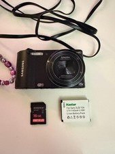 Samsung WB150F Digicam, 14MP, 18X Zoom, battery charger card - Tested Works