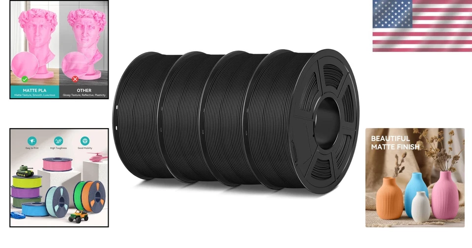 3D Printer Filament Bundle - Matte Black - Image 2 of 4