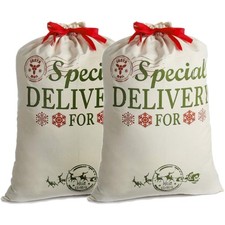 2 pack Weihnachtsmann Sack Groß Weihnachtssack 26.8’’ X 19.7’’ Santa Sack Wei...
