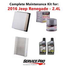 2016 Jeep Renegade 2.4L Complete Air, Oil & Cabin Filter Kit (5W-40)
