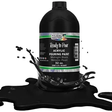 Pouring Masters Midnight Black Metallic Pearl 32oz (Quart) Acrylic Pouring Paint