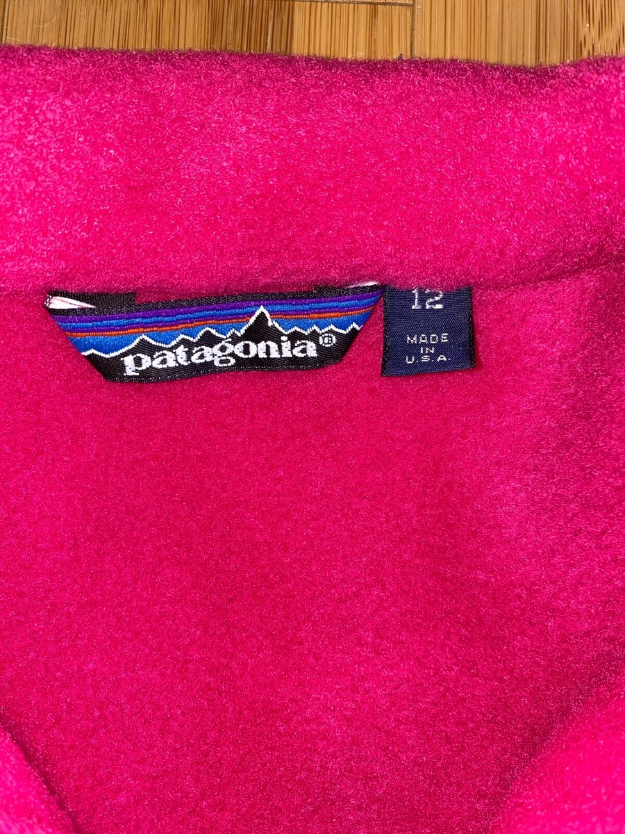 Vintage Patagonia Hot Pink Blue Purple Half Zip Fleece Pullover