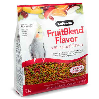 ZuPreem FruitBlend Bird Food 2lb Nutritional Pellets for Medium Birds