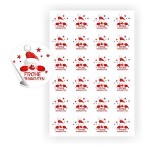 1 Aufkleber Weihnachtsmann Frohe Weihnachten Nikolaus Sticker Etiketten Grusse Ebay