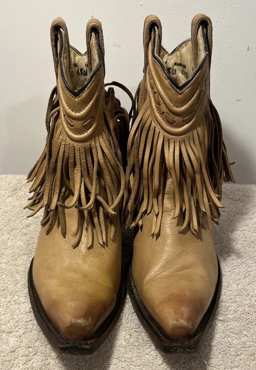 CORRAL G1207 FRINGE COWGIRL BOOTS Saddle Tan