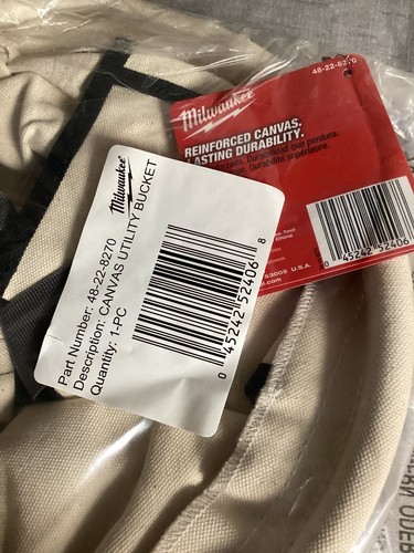 Milwaukee Tool 48-22-8271 Canvas Utility Bucket - Picture 2 of 4