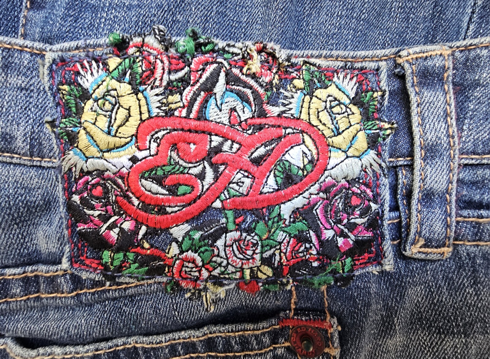 INSANE and Super Rare Vintage 'Ed Hardy' Y2K - 2000's Jeans image 3