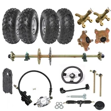 44" Rear Live Axle Kit Complete Wheels Sprocket Hub GO kart Quad Bike ATV Buggy