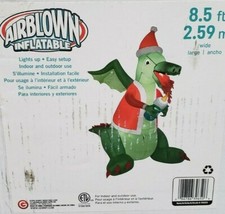 Gemmy 6.75ft Christmas Dragon Lighting Candle Inflatable