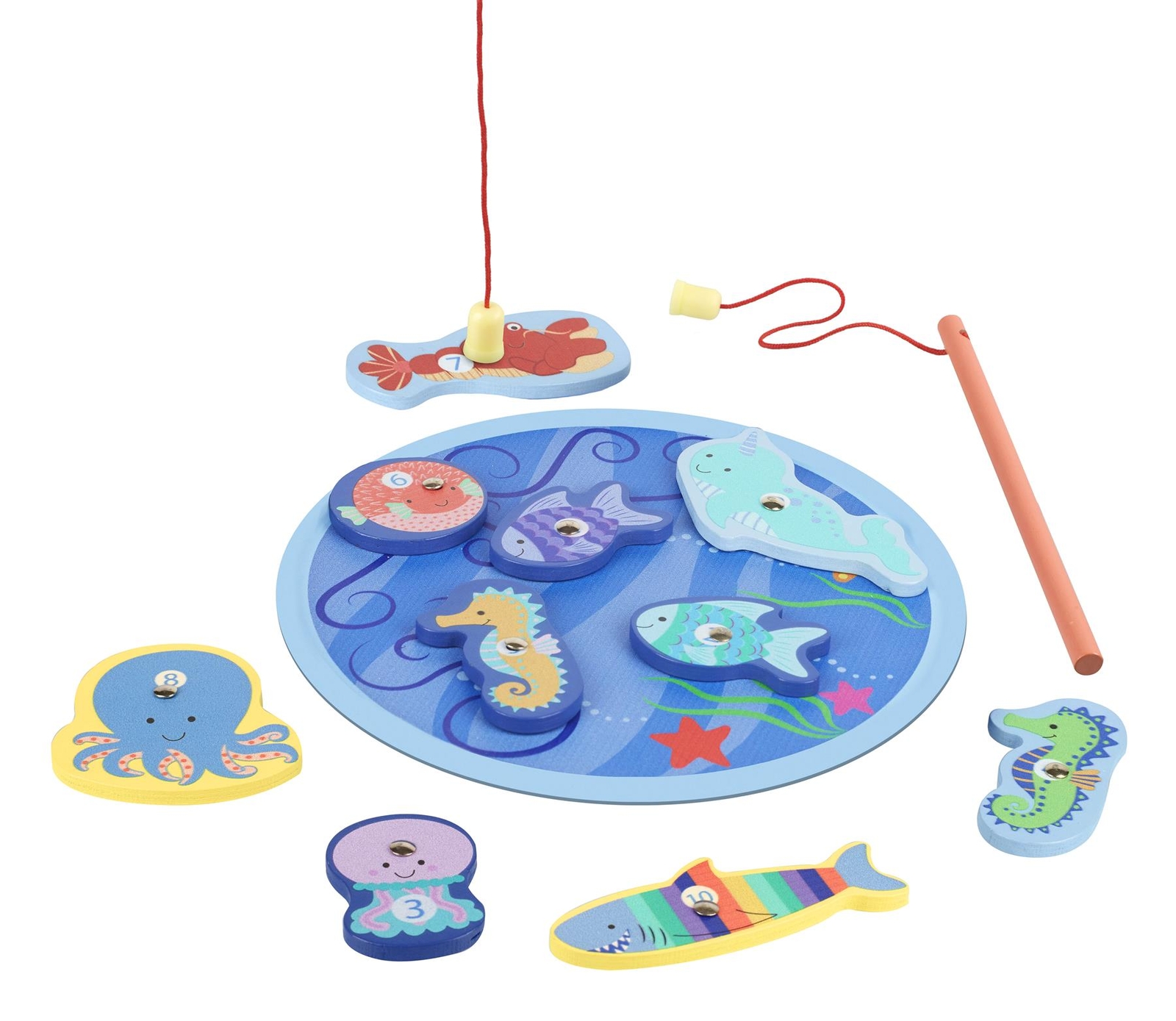 Orange Tree Toys Wooden Magnetic Fishing Game