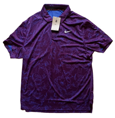 NEU Nike Tiger Woods Dri-FIT ADV Golf Polo Shirt Bordeaux lila Sz. M