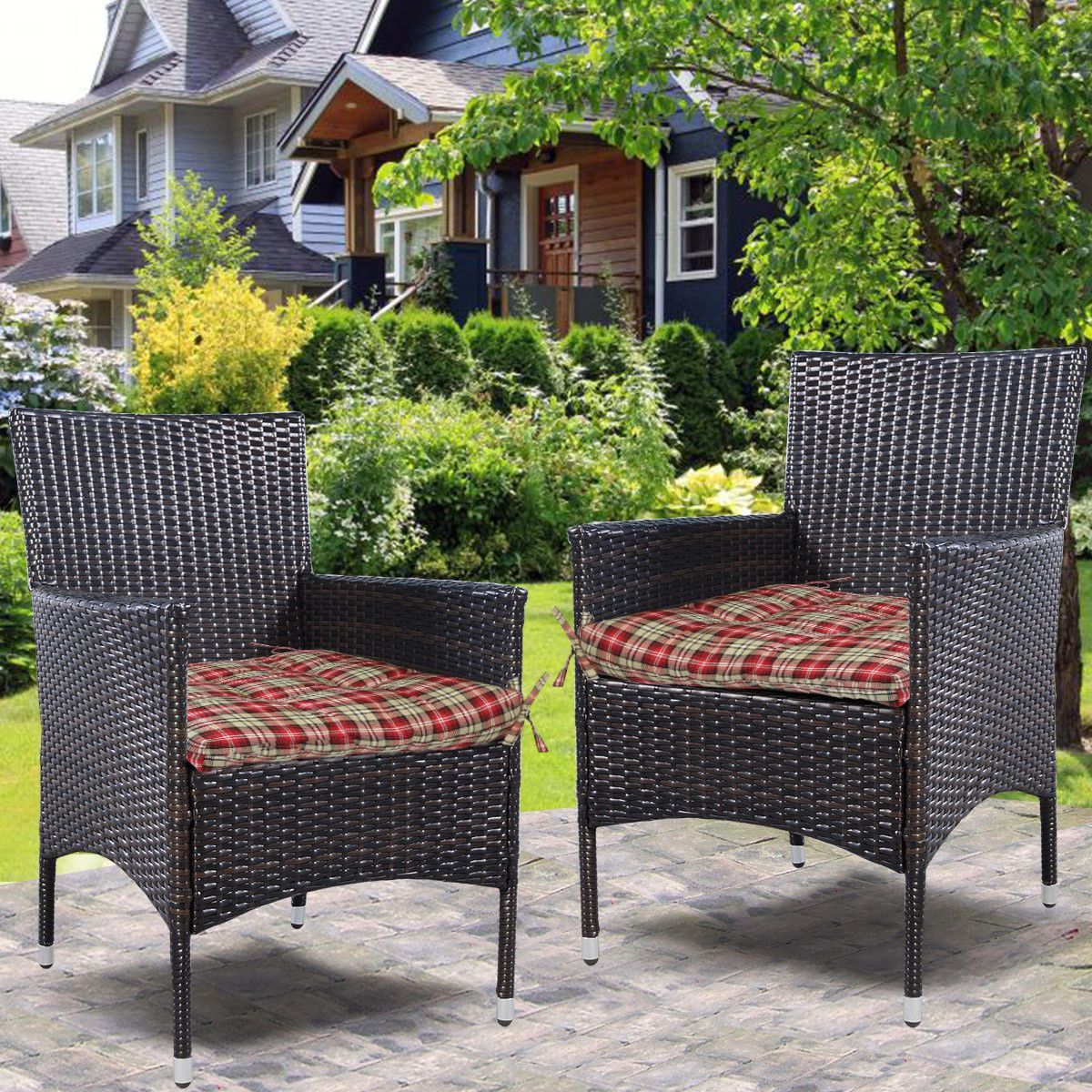 Made Usa Outdoor Indoor Pretty Wicker Seat Cushion Seat Pad Set Of