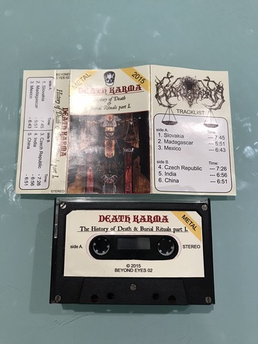 30/30 Death Karma 2015 History Of Death 1 Black Metal Cassette COFFIN Wooden Box - Picture 8 of 11