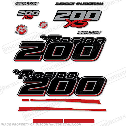 Fits Mercury Racing Optimax 200XS DFI DECAL SET - Red Stripes - Afbeelding 1 van 1