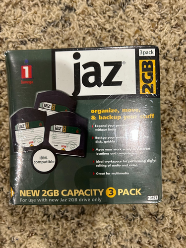New 3 Pack iomega Jaz 2 GB Disks 10597 IBM Compatible Vintage 1997 SEALED