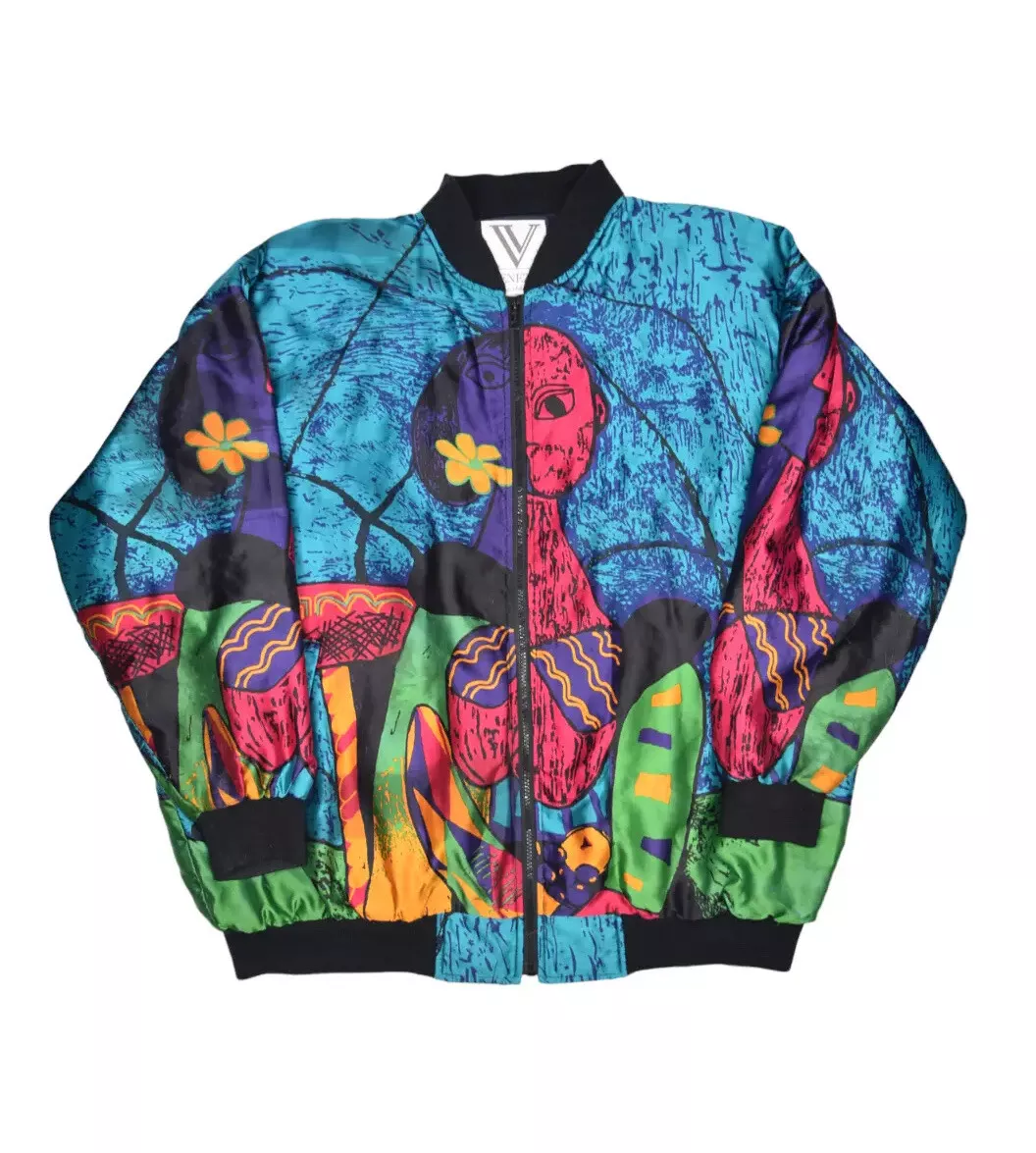 Vintage Venezia Vitale Jacket Womens 18 Abstract Art Bomber Zip All Over  Print | eBay