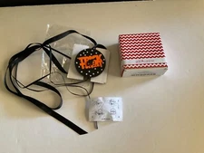 Set of 2 Halloween Gold Canyon Candle MagnaTies Trick or Treat & Bat 2 1/2” D