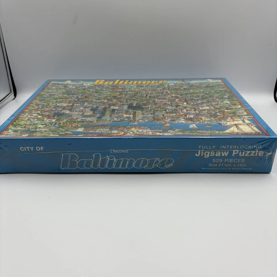 NEW SEALED Vintage 1990 Buffalo Games "Discover Baltimore" 529 Piece Puzzle - Image 2 of 4