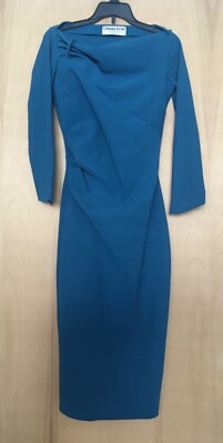 CHIARA BONI La Petite Robe Teal Blue Hena Dress IT 38, U.S. Sz 2 Made in Italy