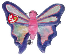 Vintage TY Beanie Baby FLITTER the Butterfly 1999 Original Plush Toy w/Tags