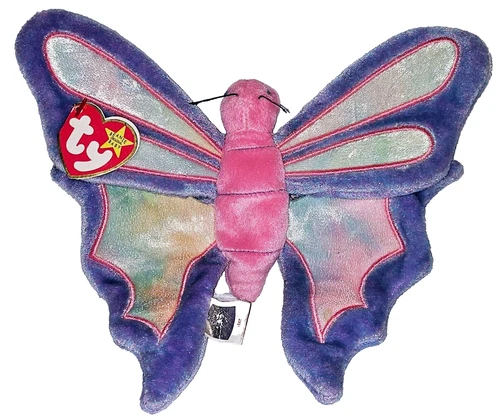 Vintage TY Beanie Baby FLITTER the Butterfly 1999 Original Plush Toy w/Tags