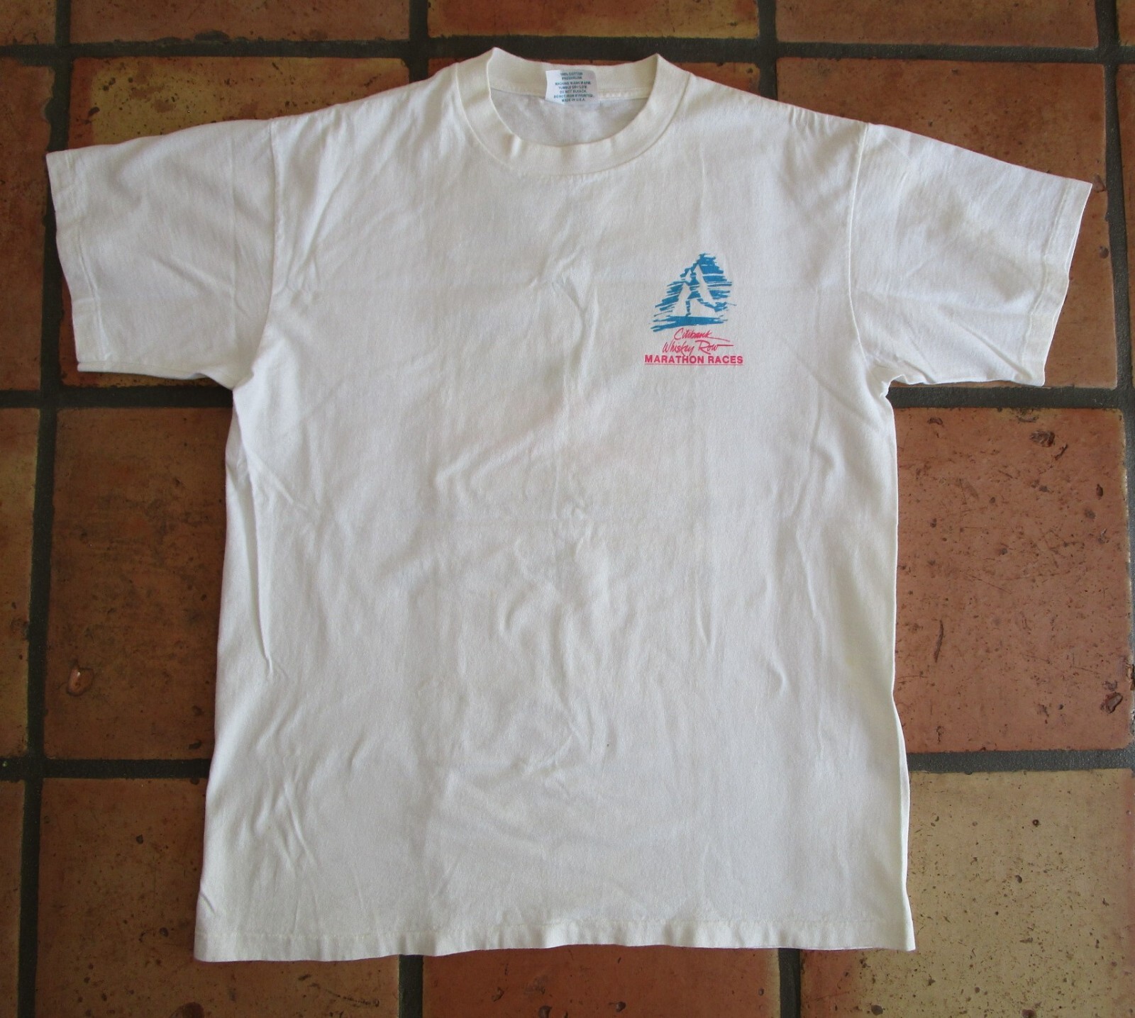 FILA T shirt 1991 WHISKEY ROW MARATHON PRESCOTT ARIZONA vintage XL punto singolo