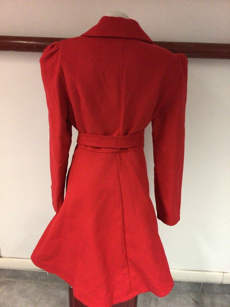 SHEIN ❤️CAPPOTTO ROSSO CON CINTA TG XL 🌺🌸🎃🎃