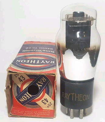 1 Raytheon Type 43 Vacuum Tube Tested NOS On Calibrated TV  7