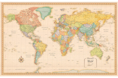 130×90cm Map of The World Poster Wall Art Travel Print Home Hanging Decoration