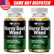 Horny Goat Weed Extract ,Maca Saw Palmetto Ginseng, Enhancer,2 Bottles