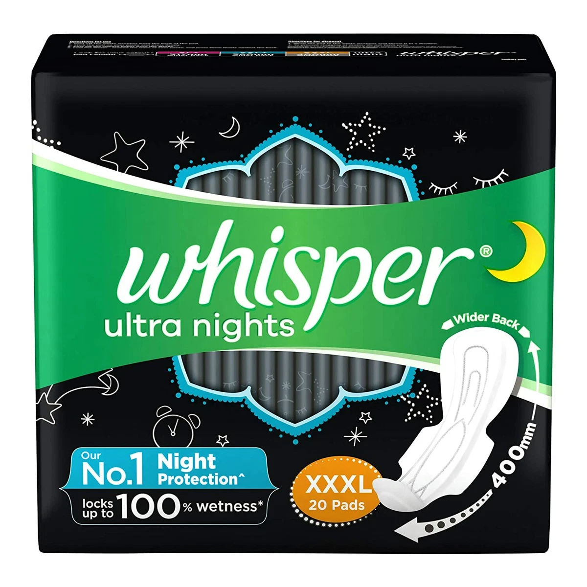 Whisper Ultra Night Pads for Women XXXL 20 Napkins