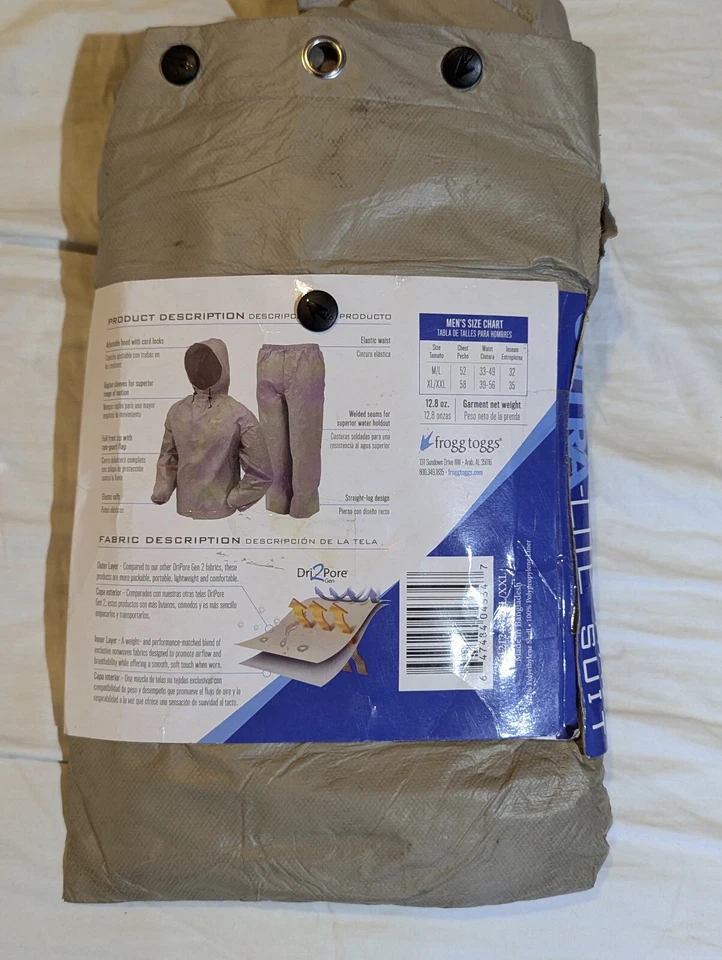 Предложение вниз!! Водонепроницаемый дождевик FROGG TOGGS Ultra-Lite2 мужской размер XL хаки - Изображение 2 из 2