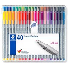 STAEDTLER 40 Triplus Fineliner Pens Art Colouring Markers Fine Liners Fineliners