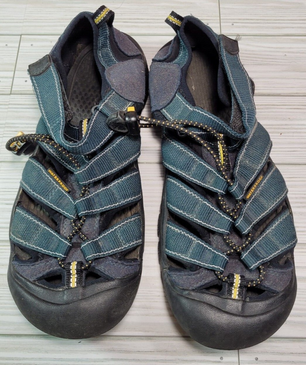 Scarpe Keen Uomo Escursionismo Passeggiate Acqua Sandali Nero Blu Giallo Taglia 6