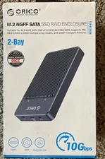 ORICO LSDT RAID Dual Bay M.2 NGFF SATA SSD Case Enclosure USB-C 3.1 10Gbps 4TB